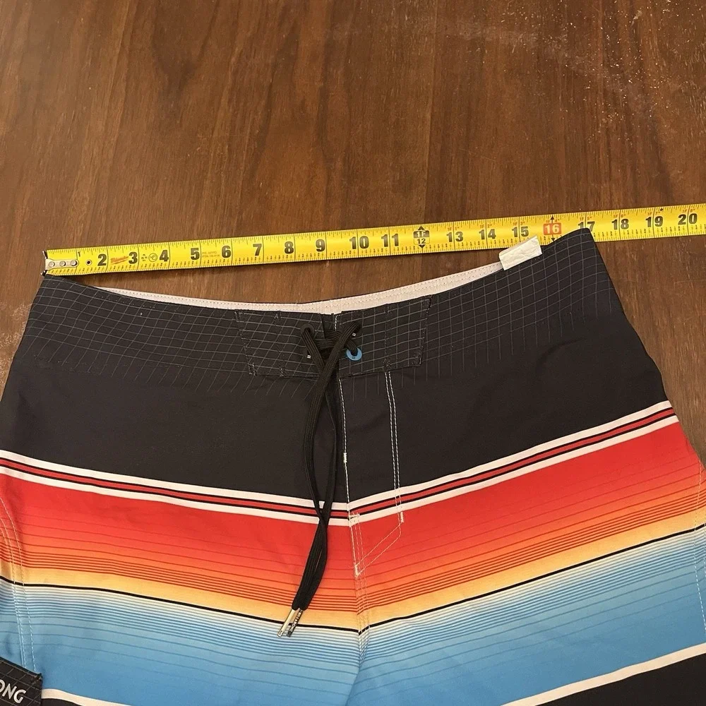 BILLABONG Men's Size 34 Striped Surfing Board Shorts Swim Trunks Platinum X NWT
